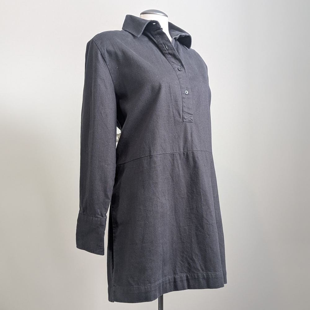 Gray Shirt Dress Cotton Long Sleeve Cozy Large Winter Sustainable CANADIAN Warm